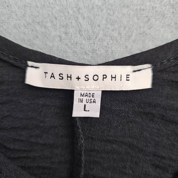 Tash + Sophie Black Spaghetti Strap Slip Dress L Minimalist Classic Whimsigoth - Picture 3 of 12